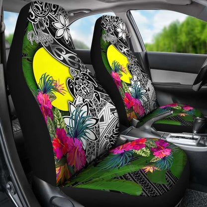 Palau Car Seat Covers - Turtle Plumeria Banana Leaf - Amazing
