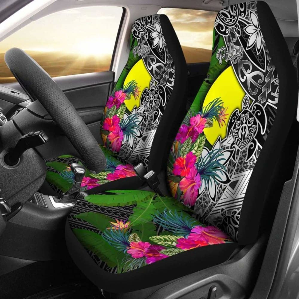 Palau Car Seat Covers - Turtle Plumeria Banana Leaf - Amazing