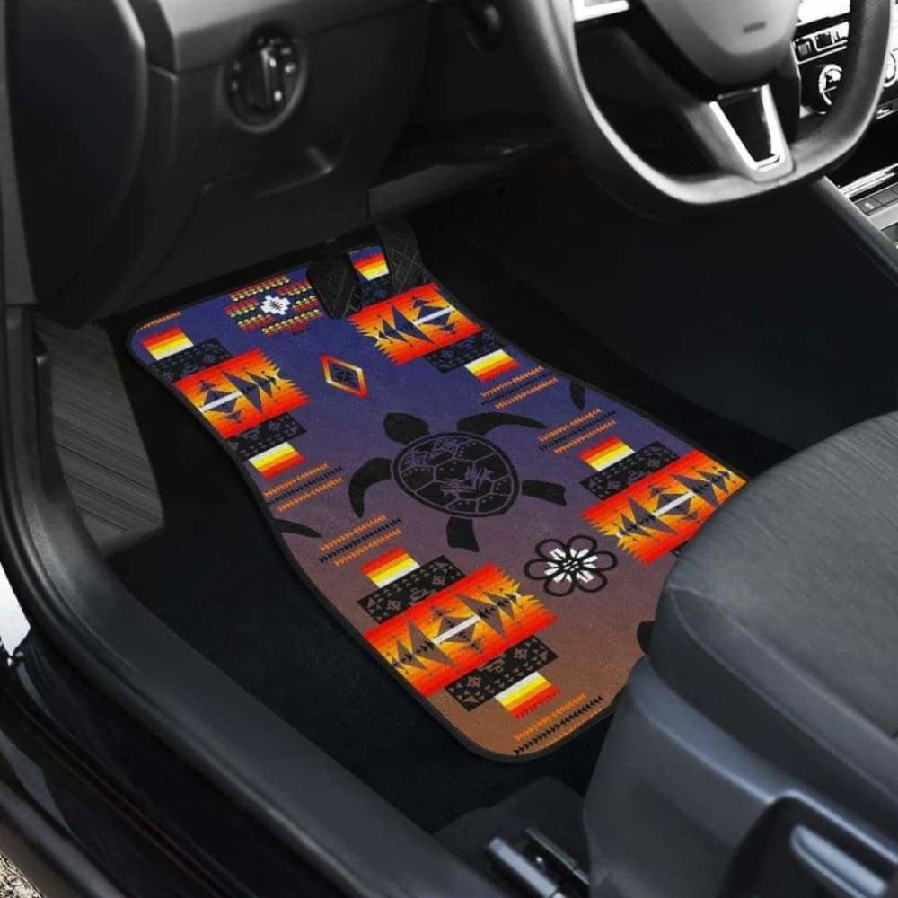Turtle Dark Blue Orange Car Floor Mats