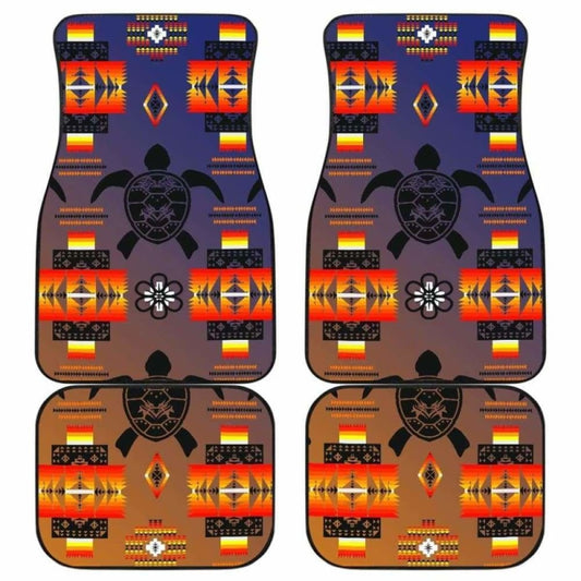 Turtle Dark Blue Orange Car Floor Mats