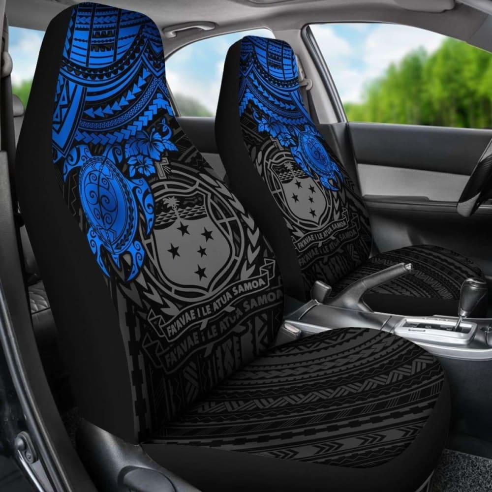 Samoa Polynesian Car Seat Covers - Blue Turtle - Amazing