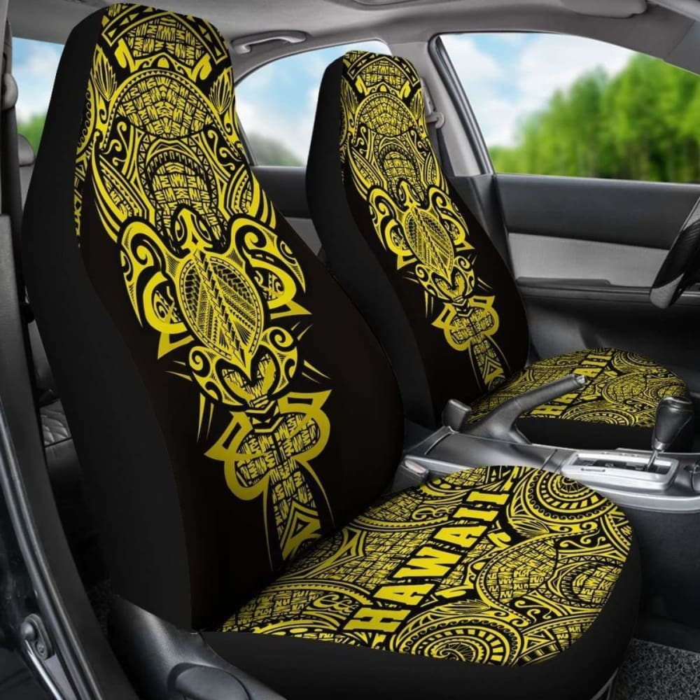 Hawaii Turtle Polynesian Car Seat Cover - Yellow - Armor Style - New