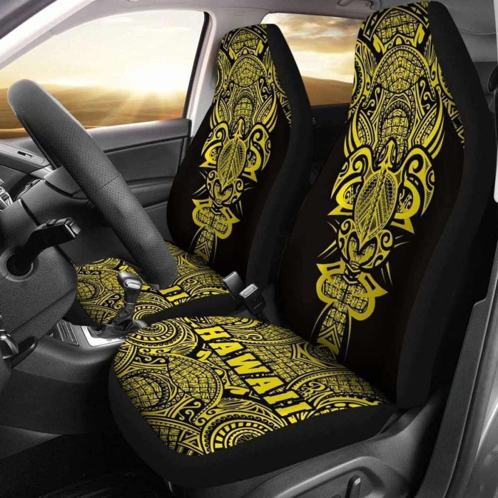 Hawaii Turtle Polynesian Car Seat Cover - Yellow - Armor Style - New
