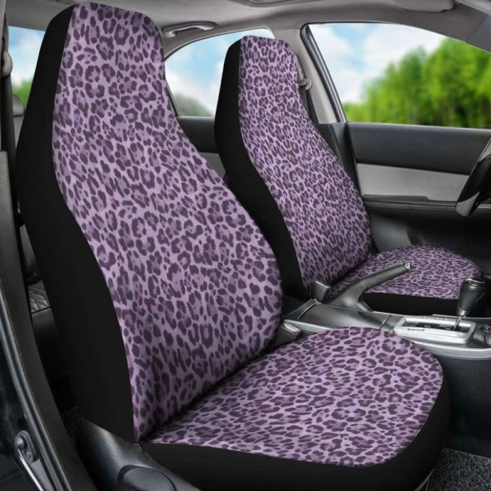 Purple Leopard Print Car Seat Covers Animal Skin