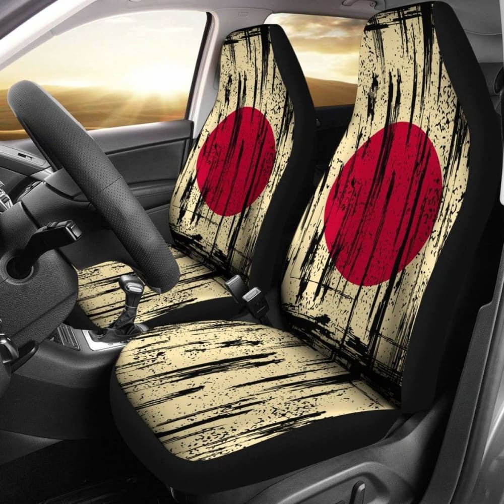Japan Grunge Flag Car Seat Cover