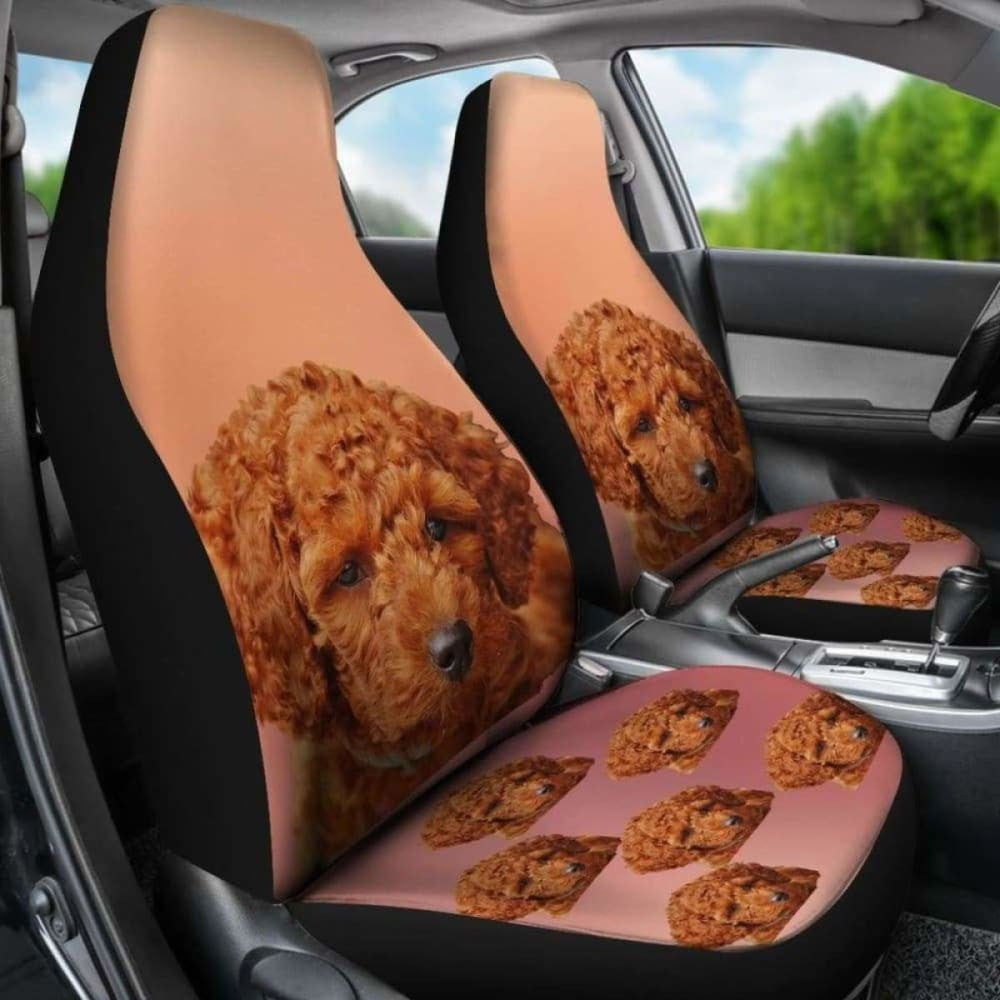 Brown Poodle Car Seat Cover