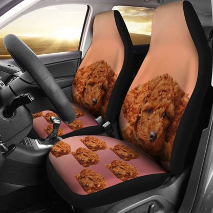 Brown Poodle Car Seat Cover