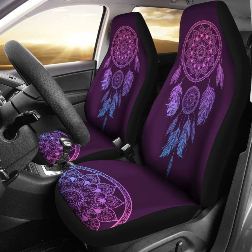 Purple Dreamcatcher Floral Pattern Car Seat Covers Amazing