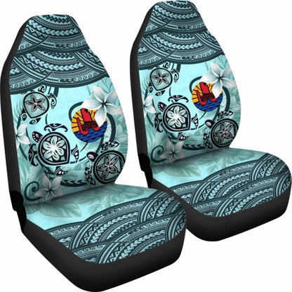 Tahiti Car Seat Covers - Polynesian Turtle Plumeria Blue Amazing