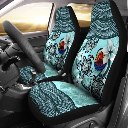 Tahiti Car Seat Covers - Polynesian Turtle Plumeria Blue Amazing