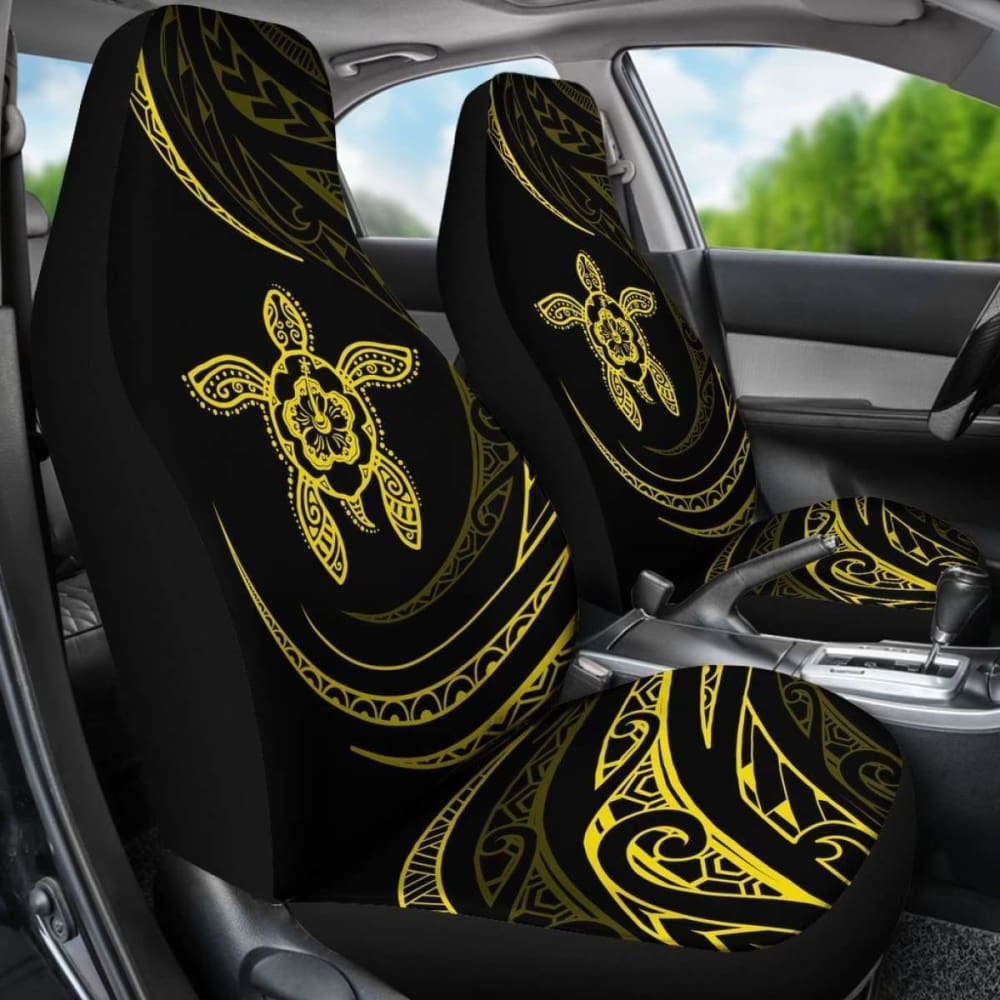 Hawaii Turtle Hibiscus Car Seat Covers - Yellow - Best Look -