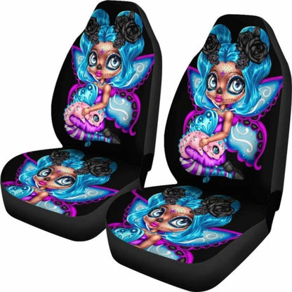 Set Sugar Skull Car Seat Cover Day Of The Dead