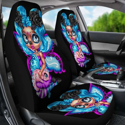 Set Sugar Skull Car Seat Cover Day Of The Dead