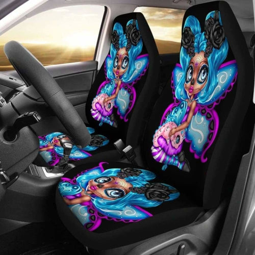 Set Sugar Skull Car Seat Cover Day Of The Dead