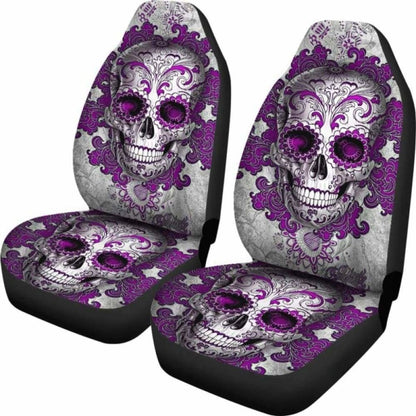 Set Of Sugar Skull Day Of The Dead Car Seat Covers