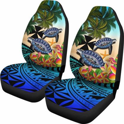 Wallis And Futuna Car Seat Covers - Polynesian Turtle Coconut Tree And Plumeria Amazing