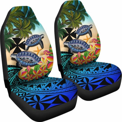 Wallis And Futuna Car Seat Covers - Polynesian Turtle Coconut Tree And Plumeria Amazing