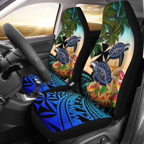 Wallis And Futuna Car Seat Covers - Polynesian Turtle Coconut Tree And Plumeria Amazing