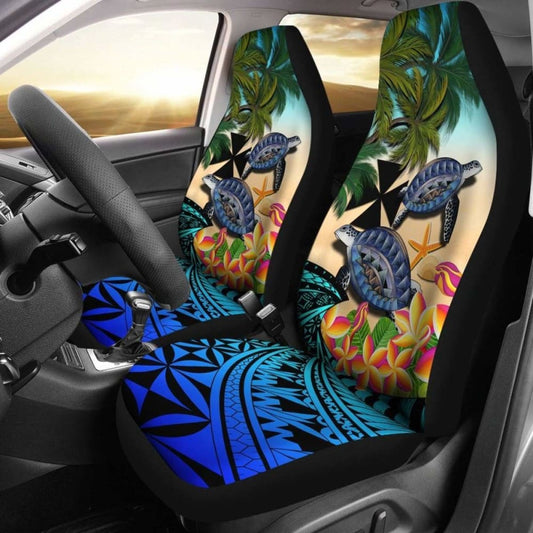Wallis And Futuna Car Seat Covers - Polynesian Turtle Coconut Tree And Plumeria Amazing