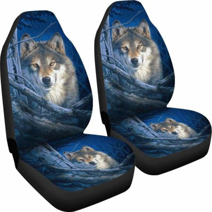 Car Seat Covers Wolf Moonshine