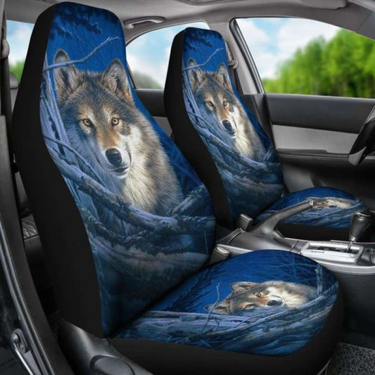 Car Seat Covers Wolf Moonshine