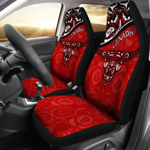 Canada Car Seat Covers - Haida Eagle Style Tattoo (Red) A