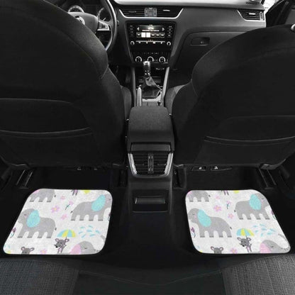 Cute Elephant Mouse Pattern Front And Back Car Mats
