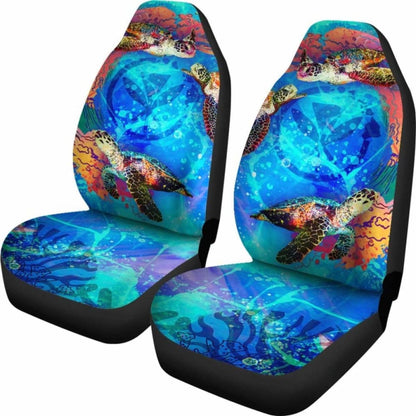 Hawaii Polynesian Car Seat Covers - Kanaka Maoli Sea Turtle Coral Treasure - Amazing