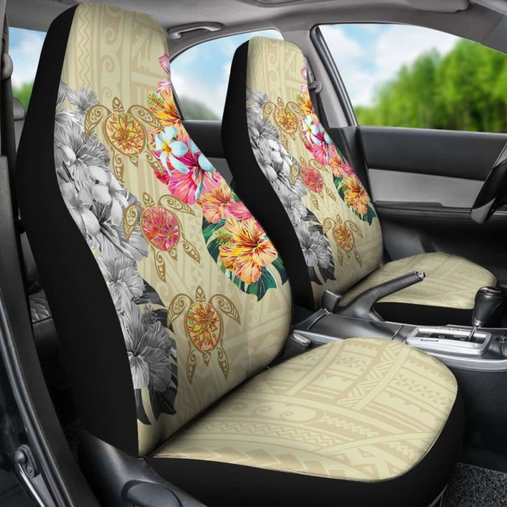 Hawaii Polynesian Flowers Swimming Turtles Car Seat Covers - New -