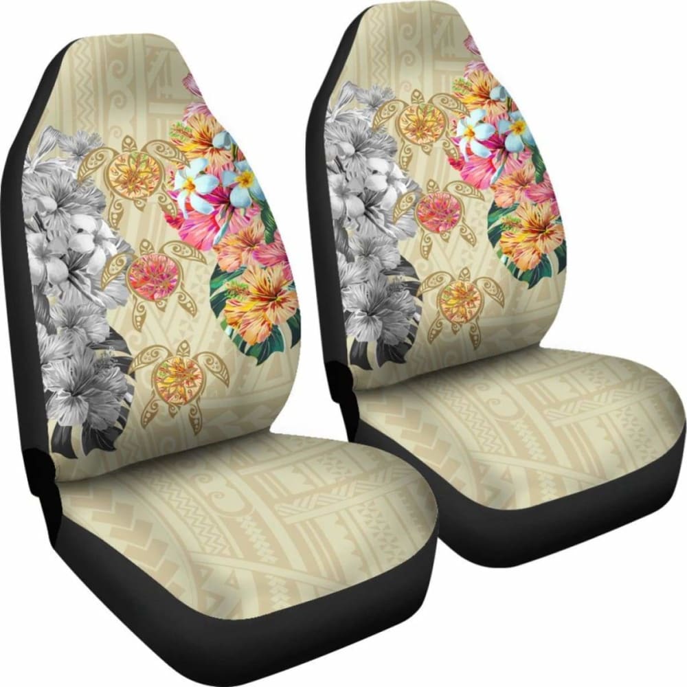Hawaii Polynesian Flowers Swimming Turtles Car Seat Covers - New -