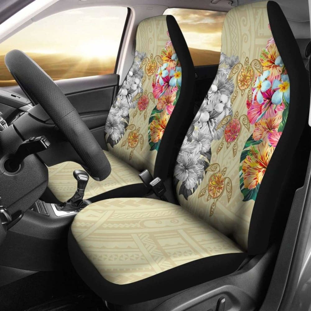 Hawaii Polynesian Flowers Swimming Turtles Car Seat Covers - New -