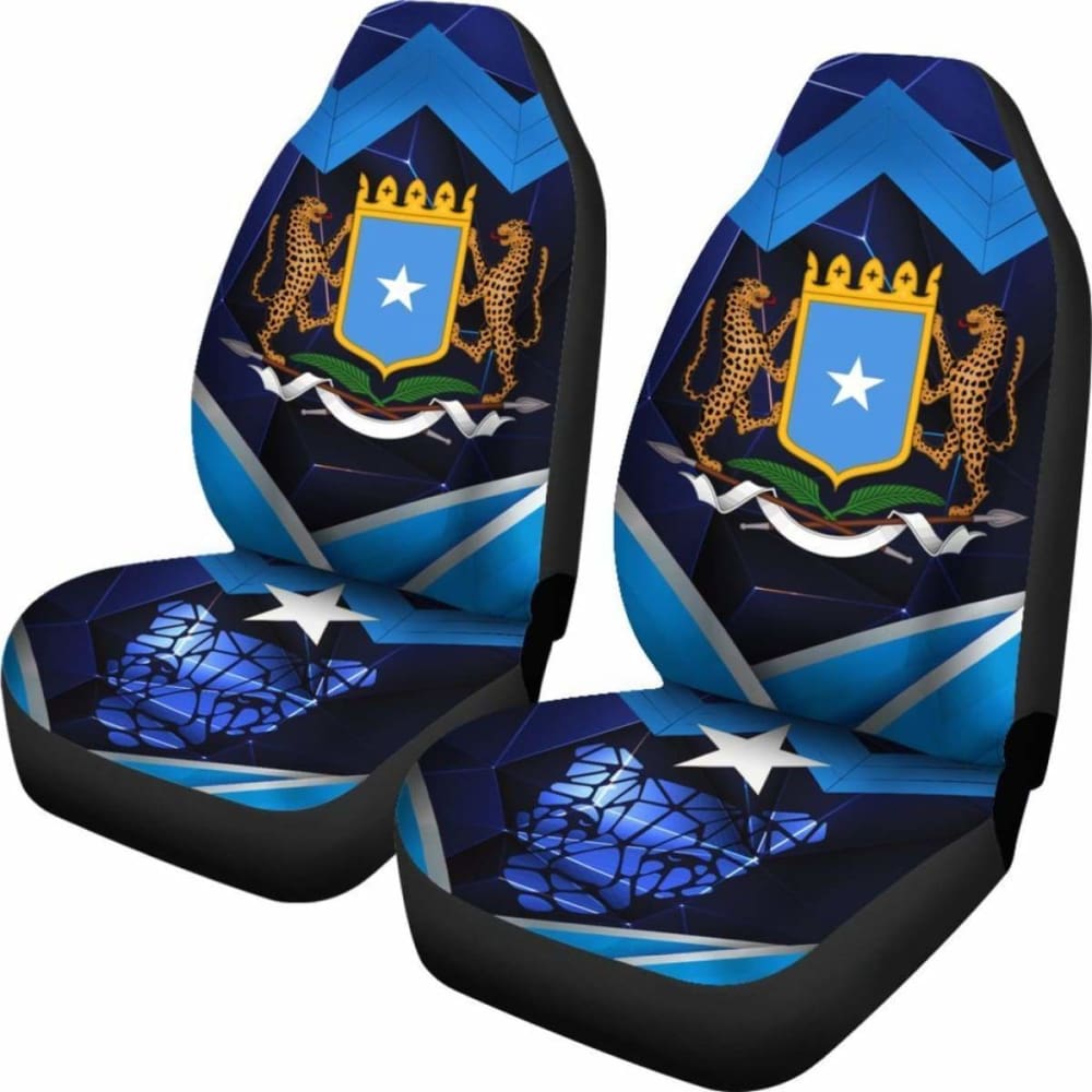 Somalia  Car Seat Covers - Coat Of Arms Somalia With Leopard -