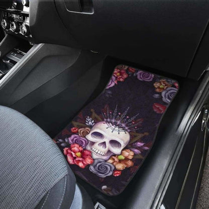 Set Of Pcs Floral Sugar Skull Car Mat