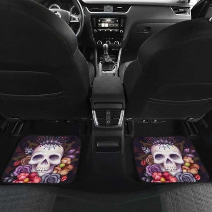 Set Of Pcs Floral Sugar Skull Car Mat
