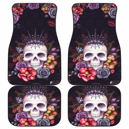 Set Of Pcs Floral Sugar Skull Car Mat