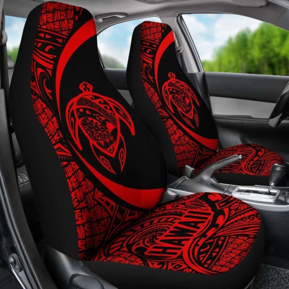 Hawaii Turtle Map Polynesian Car Seat Covers - Red - Best Look - New