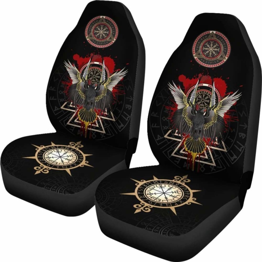 Vikings Car Seat Covers Raven Of Odin - Special Version