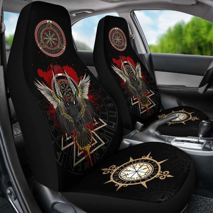 Vikings Car Seat Covers Raven Of Odin - Special Version