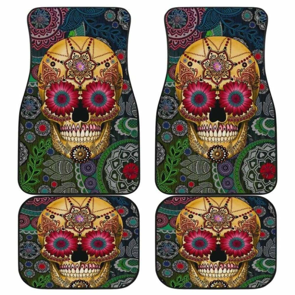 Set Of Pcs Sugar Skull Car Mats