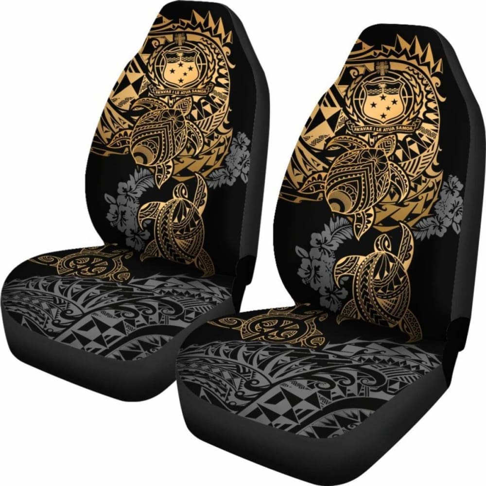 Samoa Polynesian Car Seat Covers - Gold Turtle Flowing - Amazing