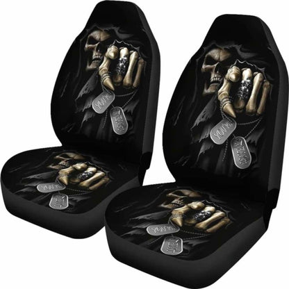 Set Of Grim Reaper Skull Car Seat Covers