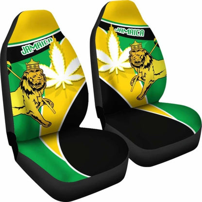 Jamaica Lion Car Seat Covers Flag Version Amazing