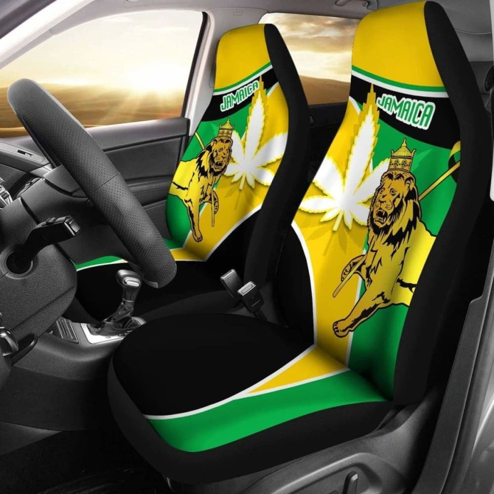 Jamaica Lion Car Seat Covers Flag Version Amazing
