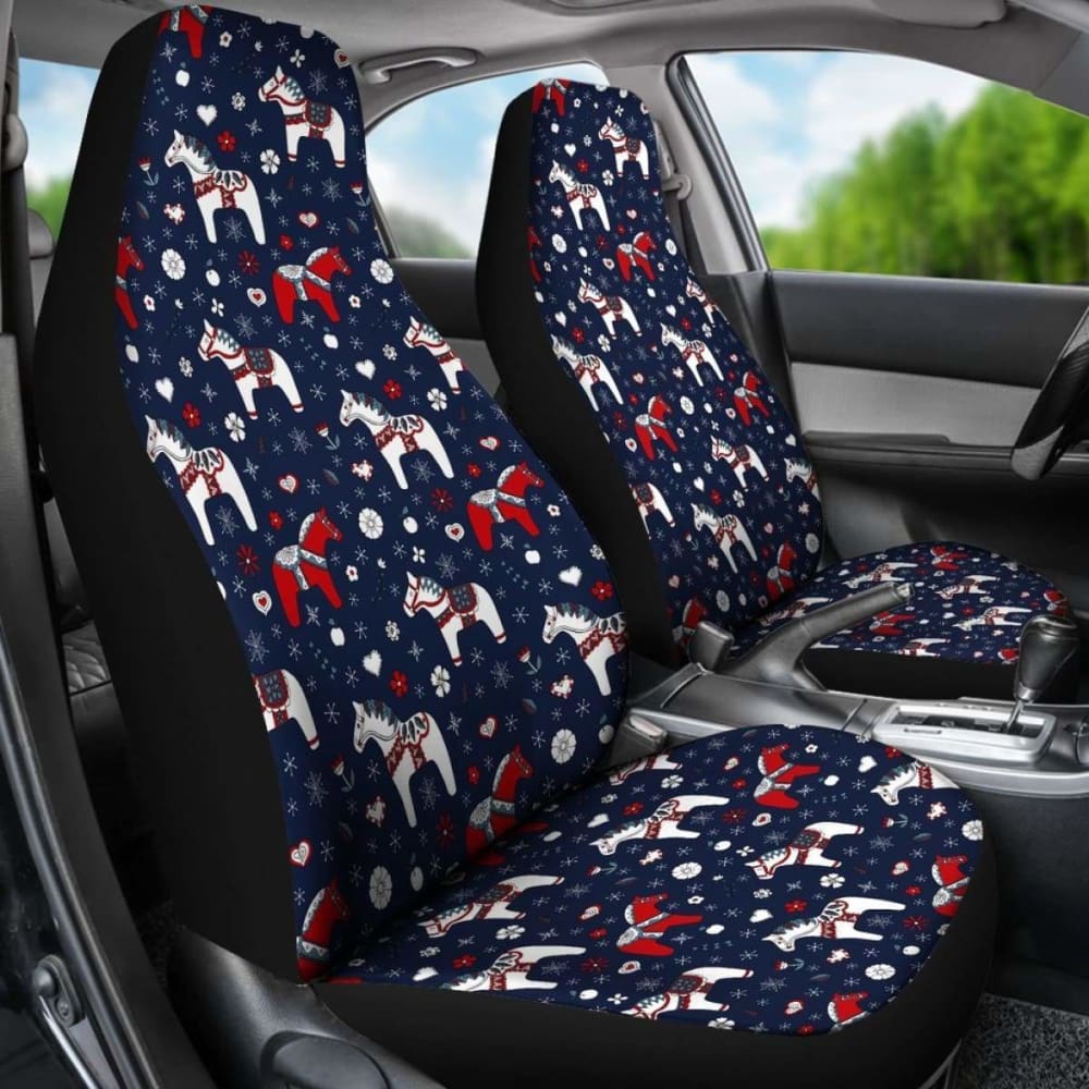 Swedish Dala Horse Car Seat Covers
