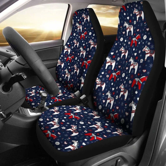 Swedish Dala Horse Car Seat Covers