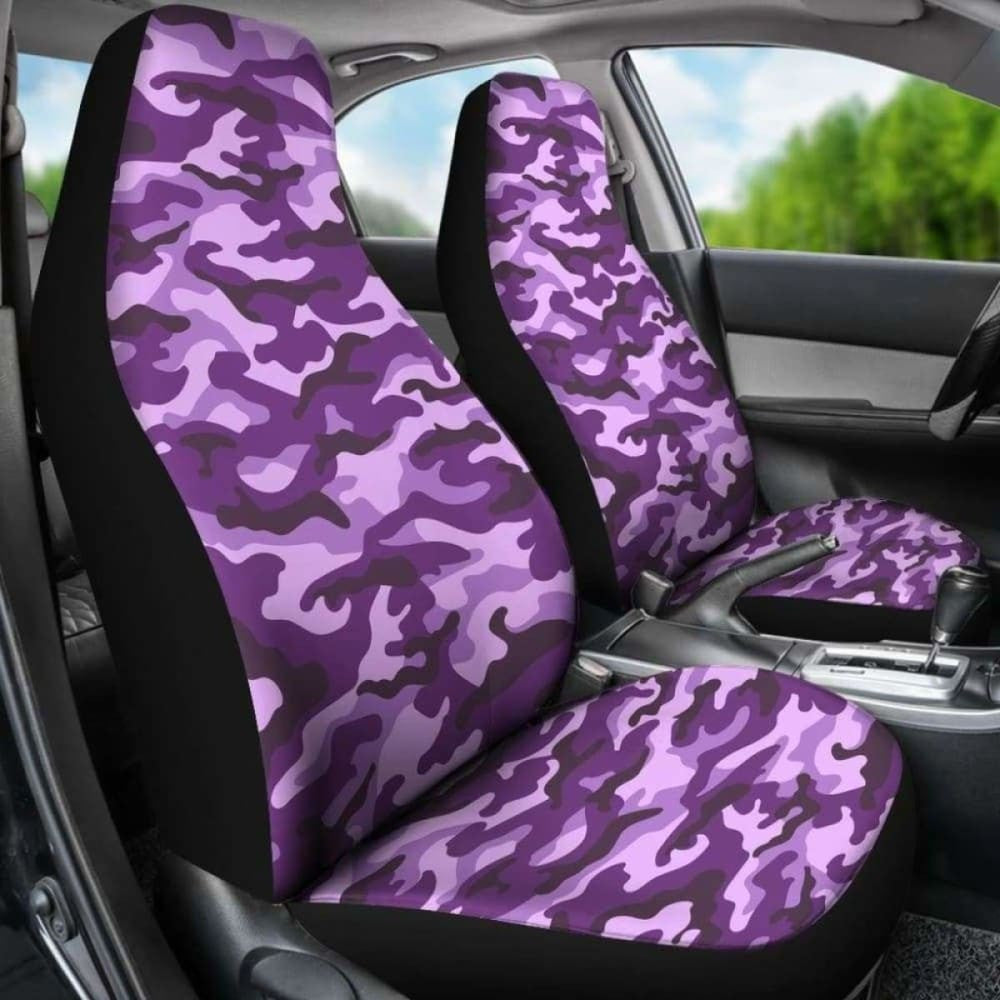 Purple Camouflage Car Seat Covers