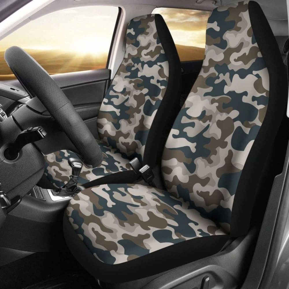 Green Brown Black Camo Car Seat Cover
