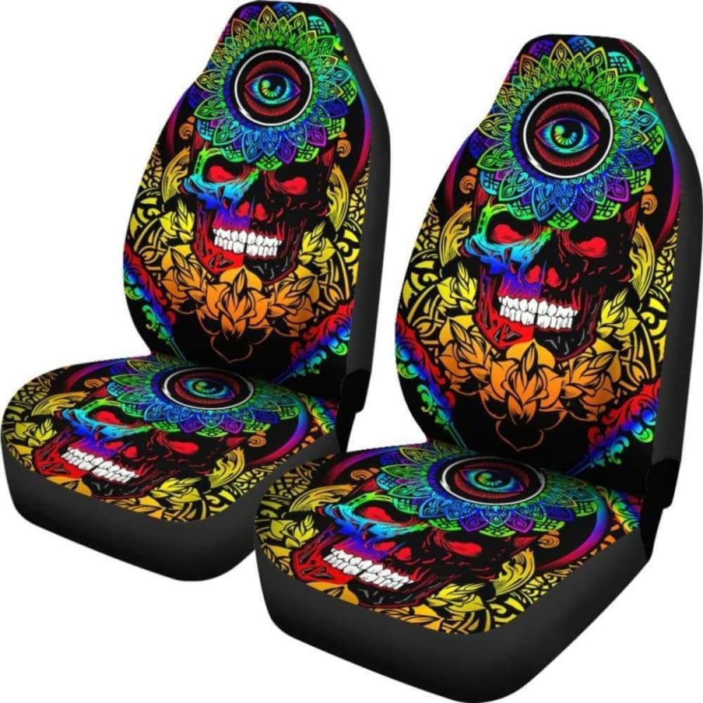 Set Of Pcs Sugar Skull Car Seat Covers
