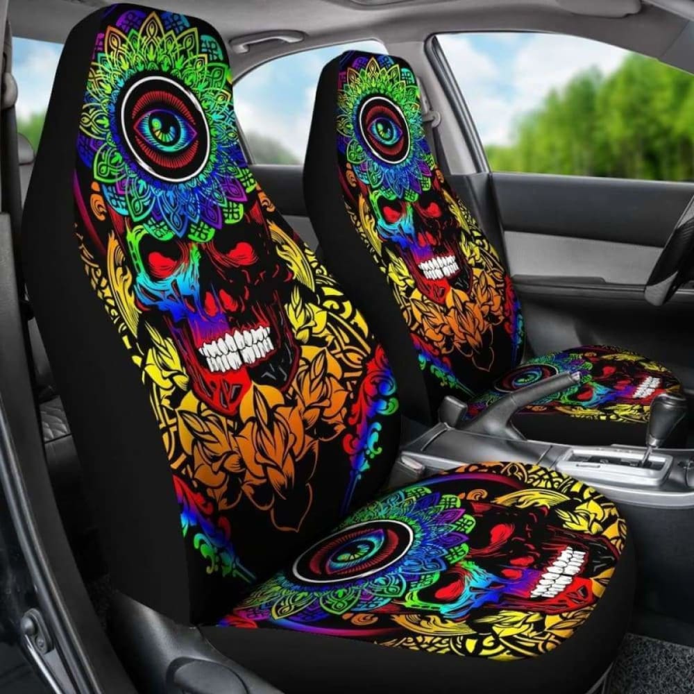 Set Of Pcs Sugar Skull Car Seat Covers