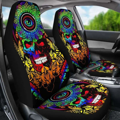 Set Of Pcs Sugar Skull Car Seat Covers
